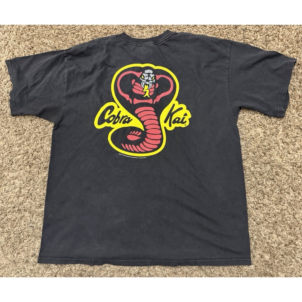 Vintage Cobra Kai Karate Kid Movie Black T Shirt No Mercy Mens Size XL